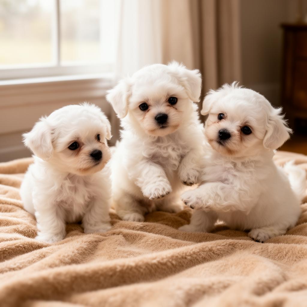 Cachorros Bichón Maltés jugando